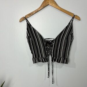 Planet Blue Blue life lace up front top size small TOP ONLY